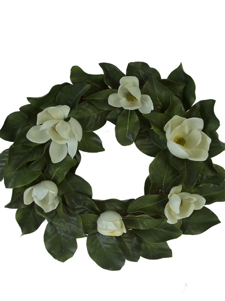 Picture of 28"MAGNOLIA FLOWER WREATH