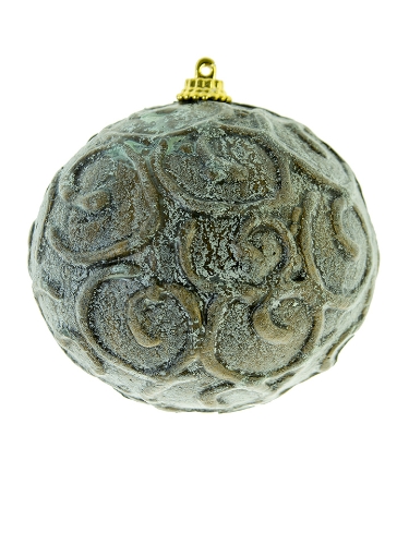 Picture of 4" RUSTIC BALL SWIRL ORNAMENT