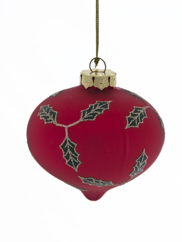 Picture of 3" HOLLY LVS FINIAL ORNAMENT