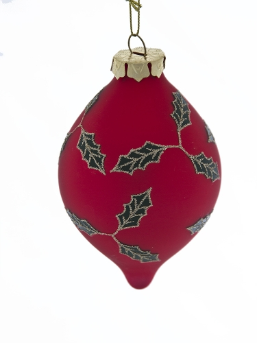 Picture of 5" HOLLY LVS OVAL ORNAMENT
