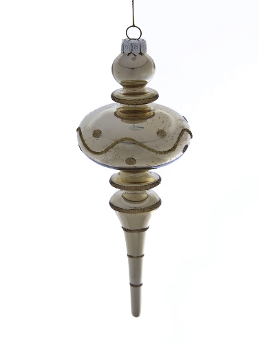 Picture of 8.5" GLITTER WAVE FINIAL ORNAMENT