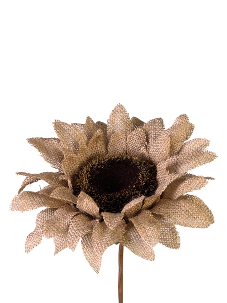 Picture of 8"BURLAP SUNFLOWER PICK