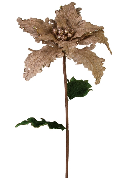 Picture of 29" BURLAP POINSETTIA SPRAY