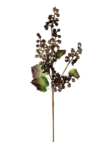 Picture of 20" GLITTER BERRY SPRAY W/LVS