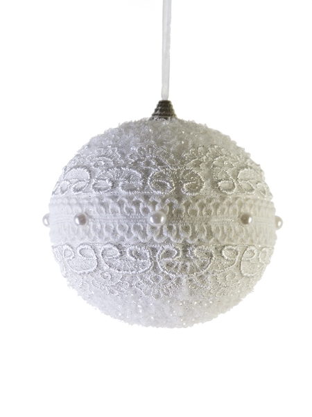 Picture of 4" LACEY PEARL ORNAMENT