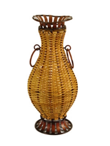 Picture of METAL+RATTAN VASE