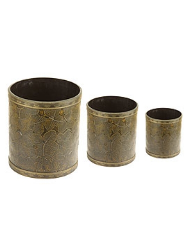 Picture of WOODEN CACHEPOT S/3