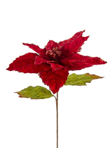 Picture of 23" GLITTER VELVET POINSETTIA