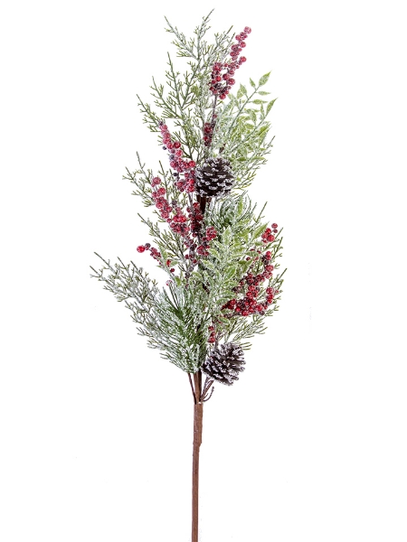 Picture of 40" SNOWY PINE BERRY SPRAY