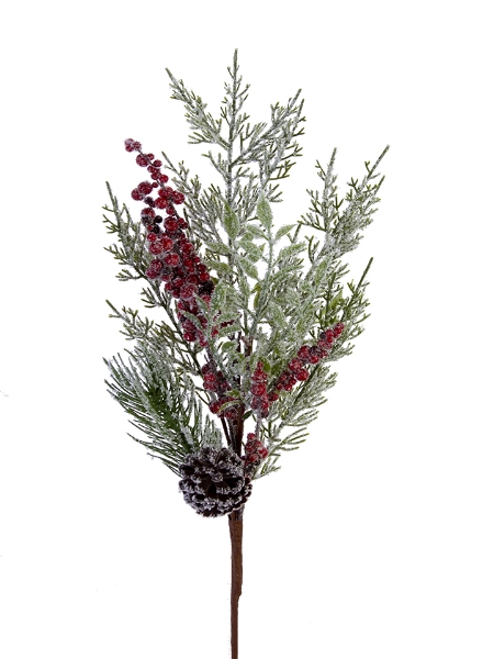 Picture of 25" SNOWY PINE BERRY SPRAY