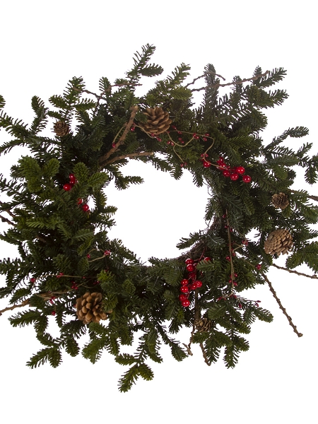 Picture of 24" MIX PINE BERRY WREATH