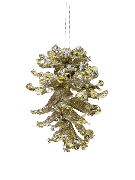 Picture of 9'' GLITTER PINECONE ORNAMENT