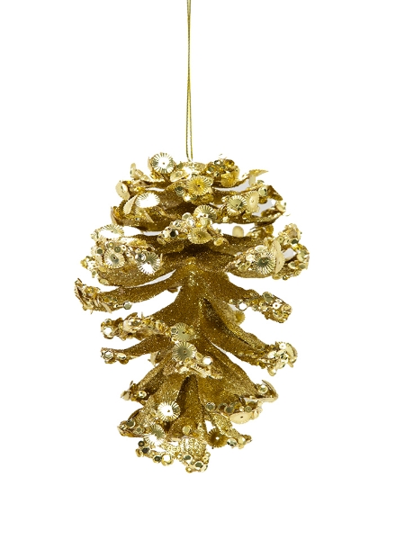 Picture of 9'' GLITTER PINECONE ORNAMENT