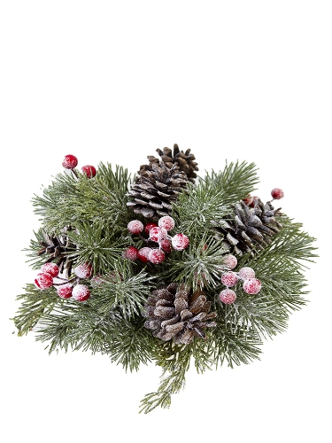 Picture of 10" FROSTED FIR BERRY PINECONE HALF BALL