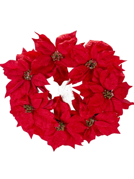 Picture of 22" VELVET POINSETTIA WREATH