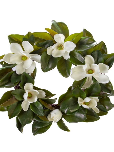 Picture of 24"  UV MAGNOLIA FLOWER WREATH