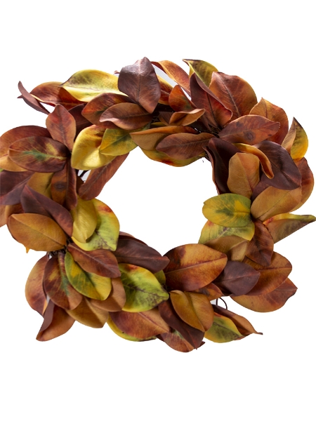 Picture of 28" FALL MAGNOLIA LEAF WREATH