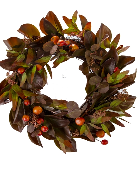 Picture of 28" MAGNOLIA EUC FRUIT  WREATH