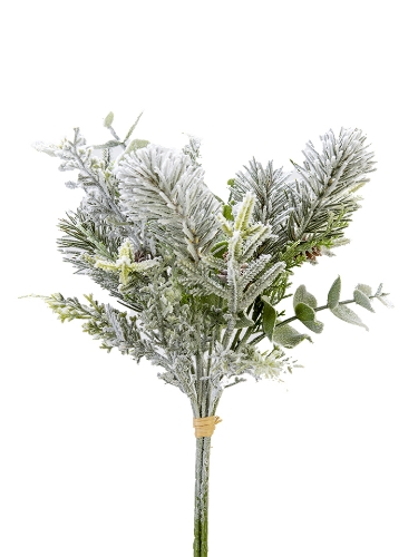 Picture of 17" FLOCKED PINE EUCALYPTUS BUNDLE