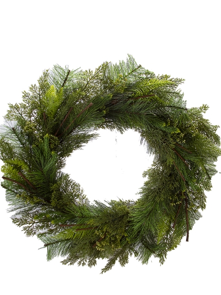 Picture of 24" MIXED PINE WREATH W/STICKS