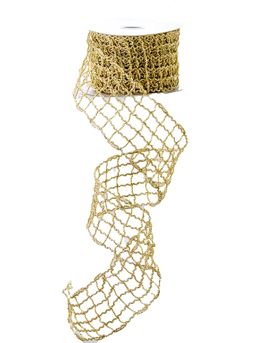 Picture of GOLD GLITTER MESH RIBBON