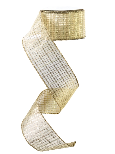 Picture of METALLIC GOLD SHEER WIRE EDGE RIBBON
