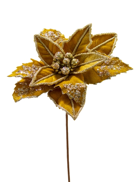 Picture of 21" JEWELED VELVET POINSETTIA