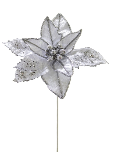 Picture of 21" JEWELED VELVET POINSETTIA