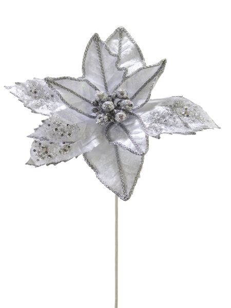 Picture of 21" JEWELED VELVET POINSETTIA