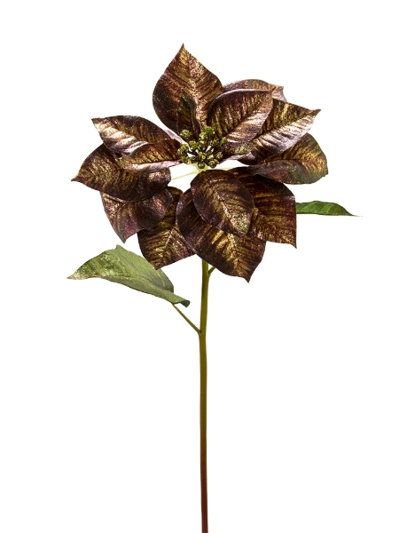 Picture of 24" GLITTER POINSETTIA STEM