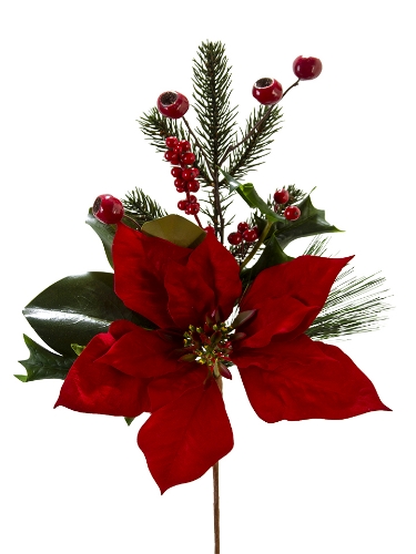 Picture of 22" VELVET POINSETTIA SPRAY