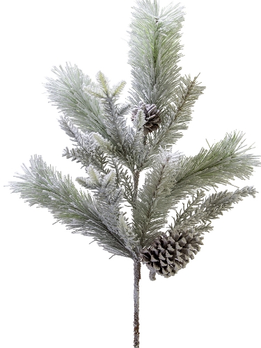 Picture of 31" FLOCKED PINE CONE SPRAY
