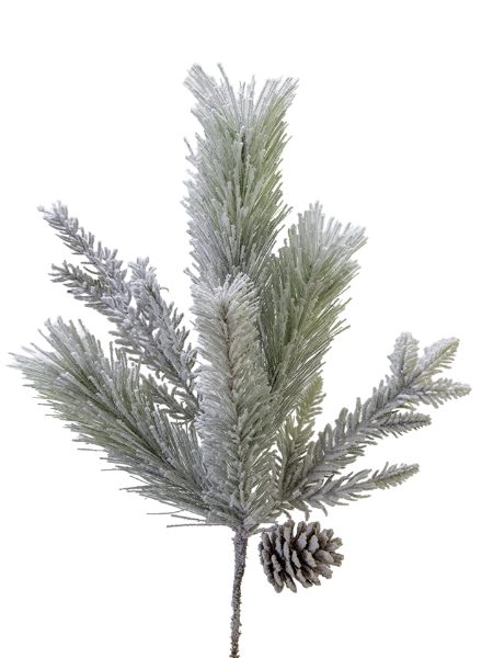 Picture of 21" FLOCKED PINE CONE SPRAY