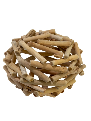 Picture of 9" WOOD BALL SPHERE ORNAMENT