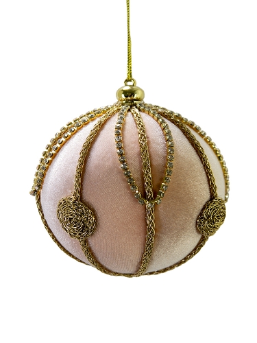 Picture of 4" BEADED VELVET ORNAMENT
