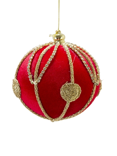 Picture of 4" BEADED VELVET ORNAMENT