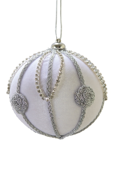 Picture of 4" BEADED VELVET ORNAMENT