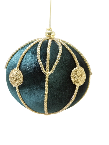 Picture of 5" BEADED VELVET ORNAMENT