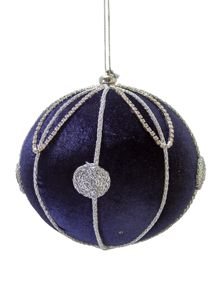 Picture of 6" BEADED VELVET ORNAMENT