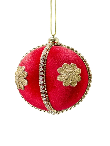 Picture of 4" VELVET FLOWER ORNAMENT