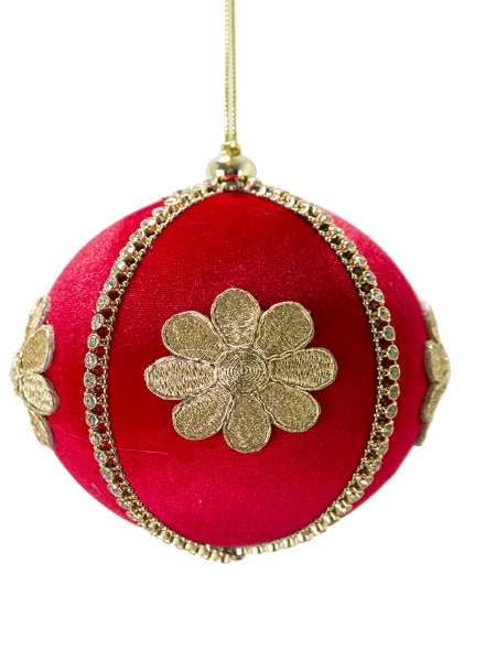 Picture of 5" VELVET FLOWER ORNAMENT