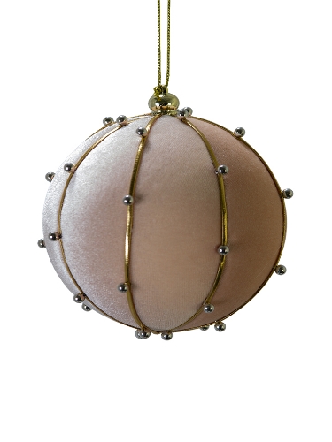 Picture of 5" BEADED VELVET BALL ORNAMENT