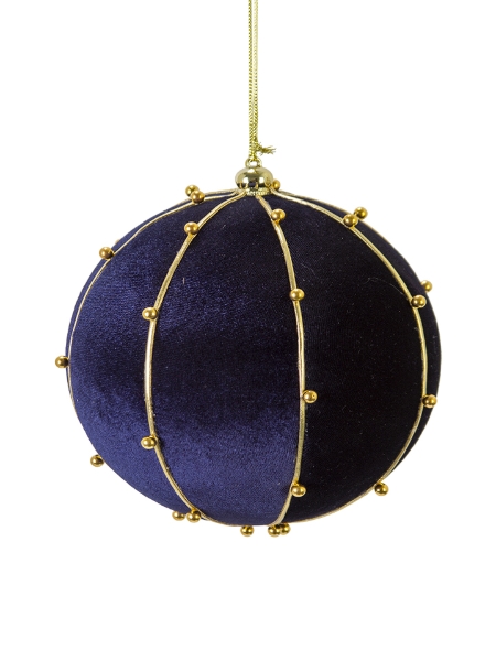 Picture of 6" BEADED VELVET BALL ORNAMENT