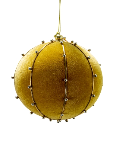Picture of 6" BEADED VELVET BALL ORNAMENT