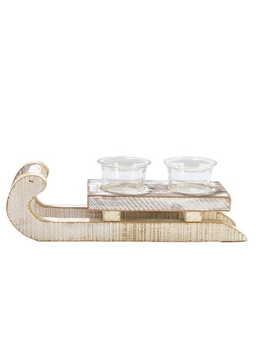 Picture of 10'' WOOD CANDLE SLEIGH