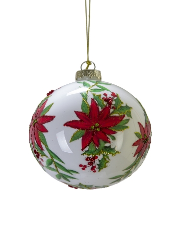 Picture of 4'' GLASS MERRY CHRISTMAS BALL