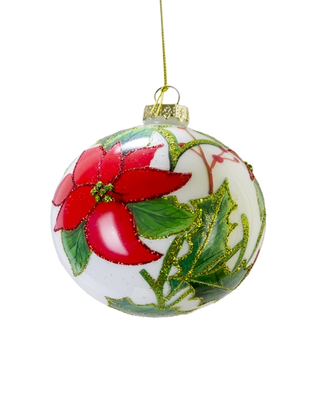 Picture of 4'' GLASS POINSETTIA ORNAMENT
