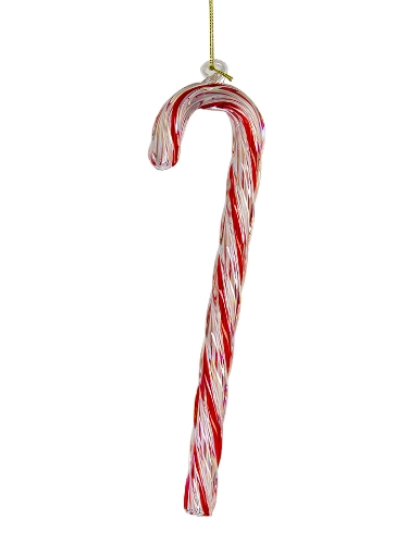 Picture of 9" GLASS CANDY CANE ORNAMENT
