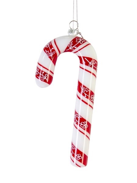 Picture of 7" GLASS CANDY CANE ORNAMENT