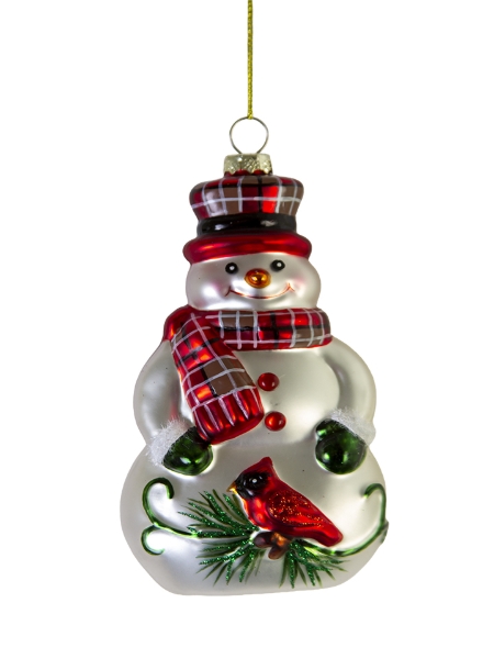 Picture of 5" GLASS SNOWMAN ORNAMENT